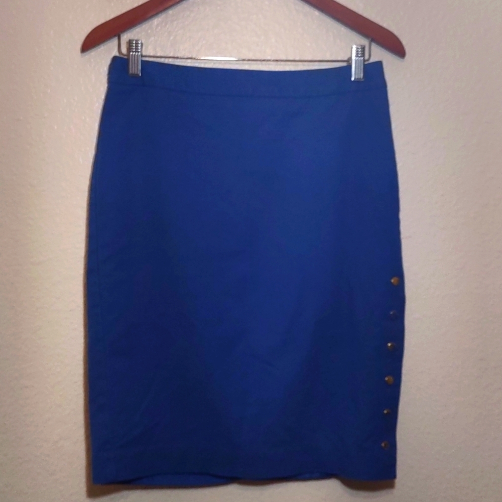 PRE OWNED USED WORTHINGTON BLUE SKIRT COLOR BLUE SIZE 8